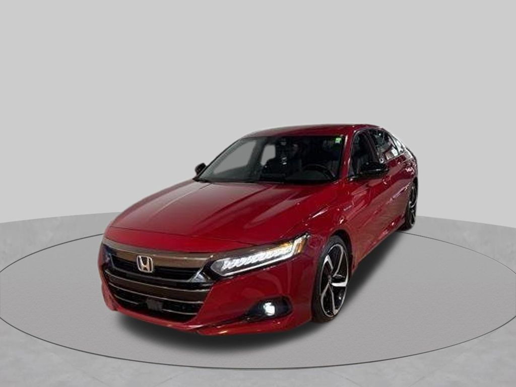 Red 2022 Honda Accord Hybrid Sedan Front-Wheel Drive Continuously Variable Transmission