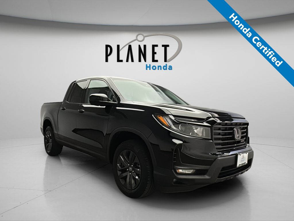 Crystal Black Pearl 2023 Honda Ridgeline Sport AWD Pickup Truck All-Wheel Drive 9-Speed Automatic