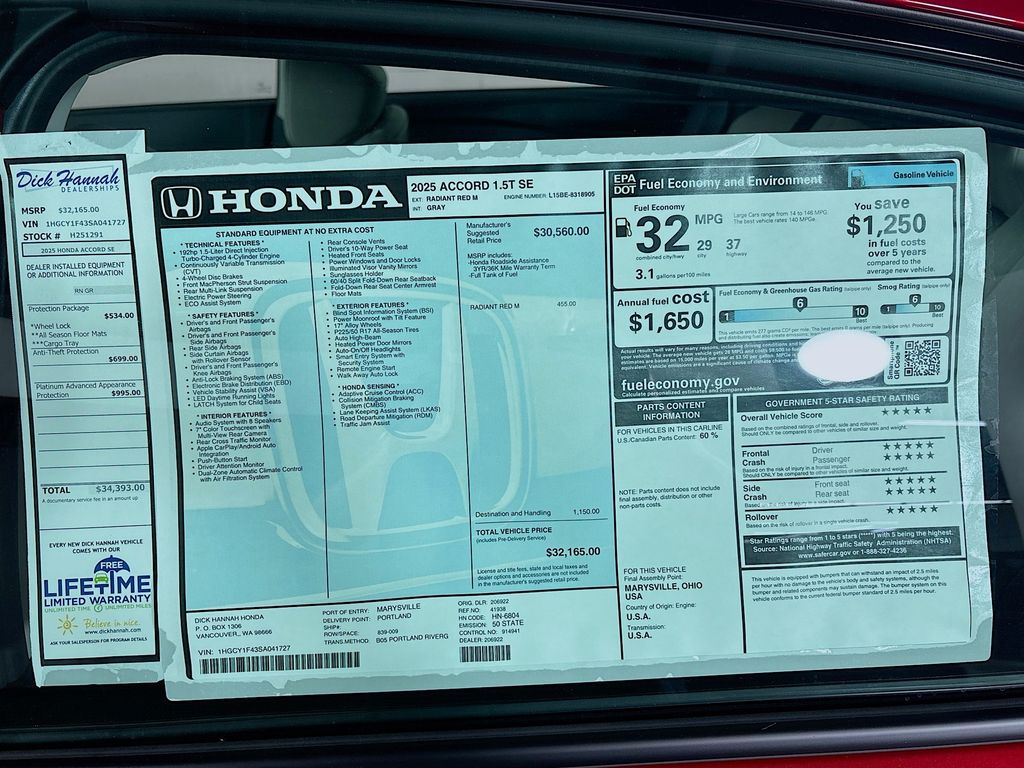 2025 Honda Accord SE