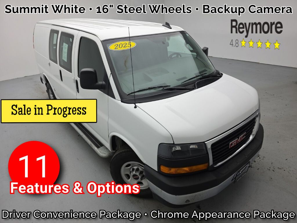 Summit White 2025 GMC Savana Cargo Van Rear-Wheel Drive 8-Speed Automatic Overdrive