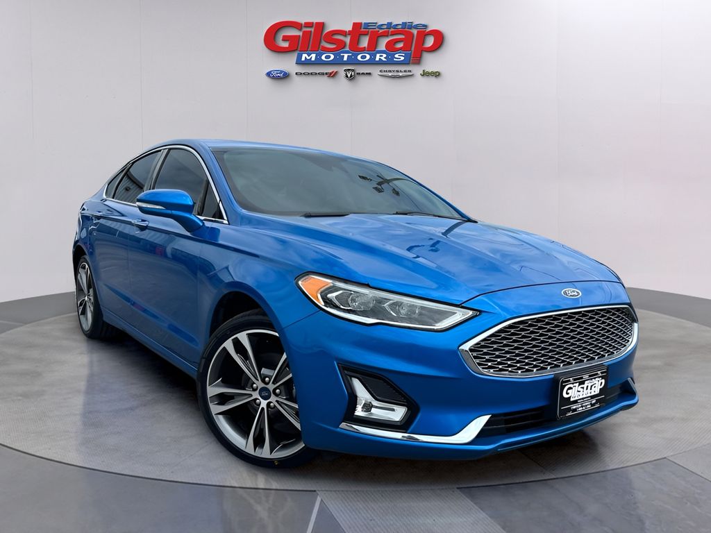 Blue Metallic 2020 Ford Fusion Titanium AWD Sedan All-Wheel Drive 6-Speed Automatic