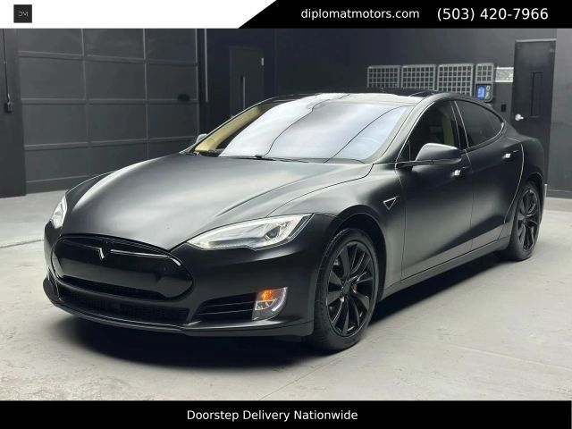Black 2014 Tesla Model S P85 RWD Sedan Rear-Wheel Drive 1-Speed Automatic