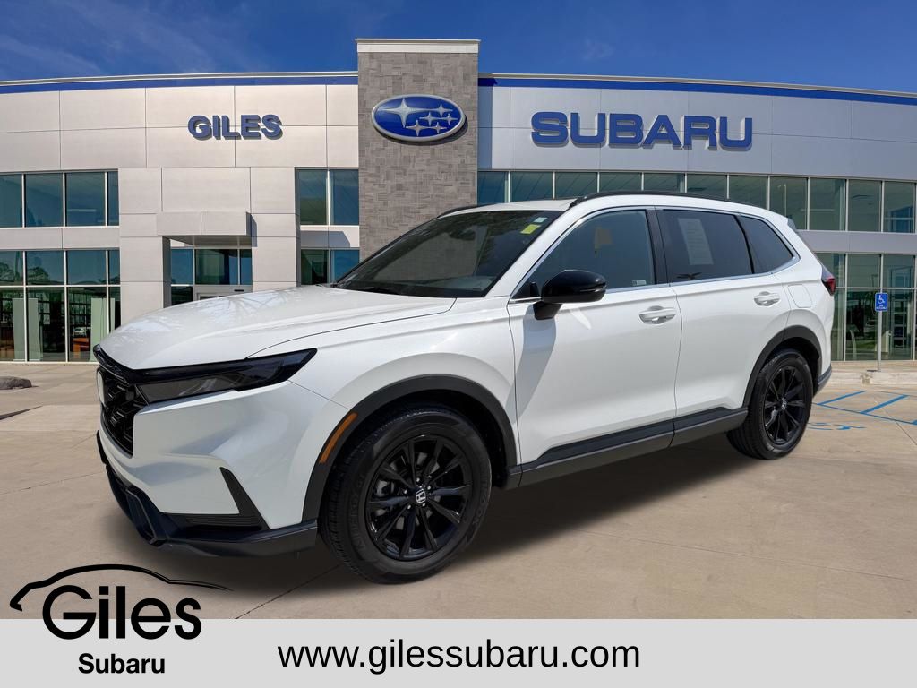Platinum White 2023 Honda CR-V Hybrid SUV / Crossover Front-Wheel Drive Continuously Variable Transmission