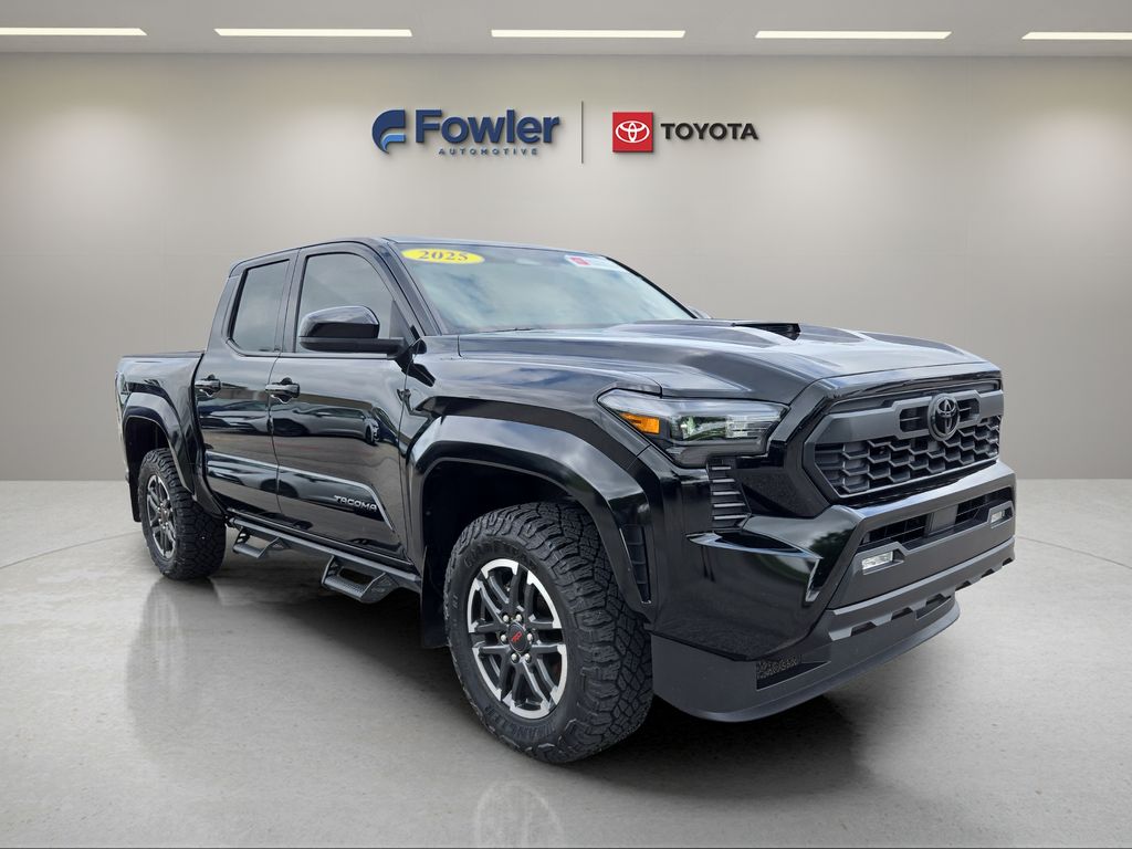 Black 2025 Toyota Tacoma TRD Sport Double Cab 4WD Pickup Truck Four-Wheel Drive 8-Speed Automatic
