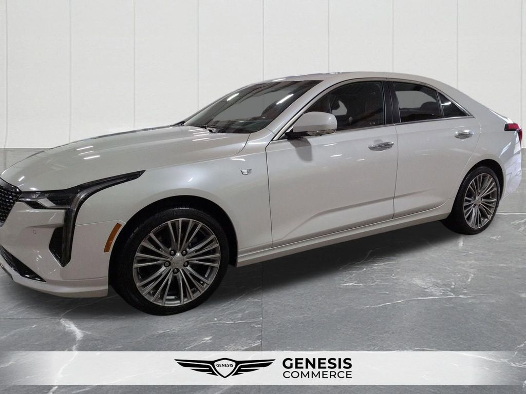 Crystal White Tricoat 2023 Cadillac CT4 Premium Luxury AWD Sedan All-Wheel Drive 8-Speed Automatic
