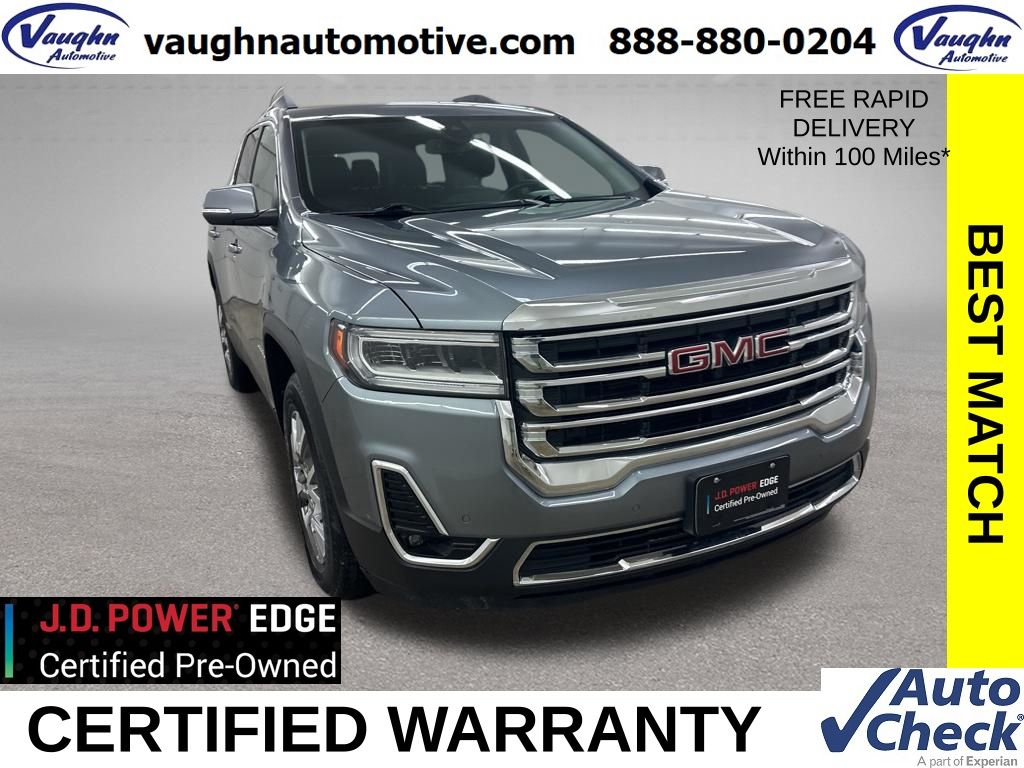 Gray (Satin Steel Metallic) 2021 GMC Acadia SLT AWD SUV / Crossover Four-Wheel Drive 9-Speed Automatic