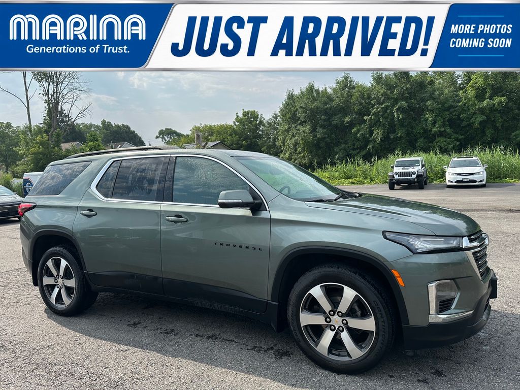 Silver Sage Metallic 2023 Chevrolet Traverse SUV / Crossover Four-Wheel Drive 9-Speed Automatic