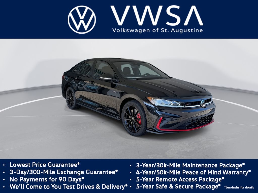 Deep Black Pearl 2026 Volkswagen Jetta GLI Sedan Front-Wheel Drive 7-Speed Dual Clutch