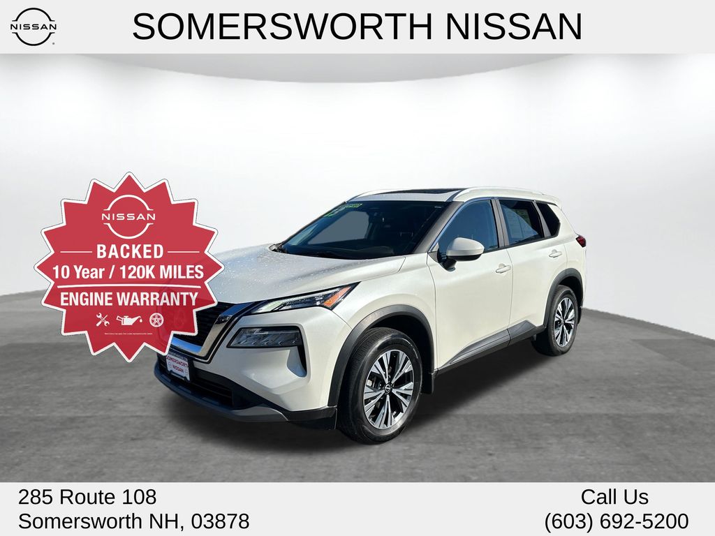 Pearl White Tricoat 2023 Nissan Rogue SV AWD SUV / Crossover All-Wheel Drive Continuously Variable Transmission