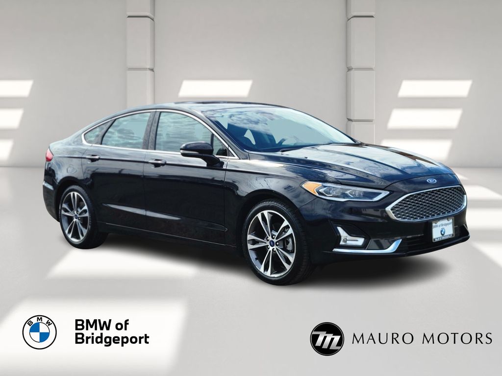 Black 2019 Ford Fusion Titanium AWD Sedan All-Wheel Drive 6-Speed Automatic