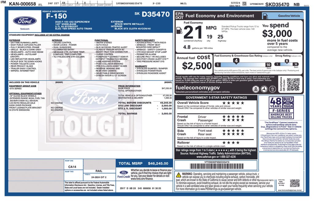 Certified Used 2025 White Ford STX image 2