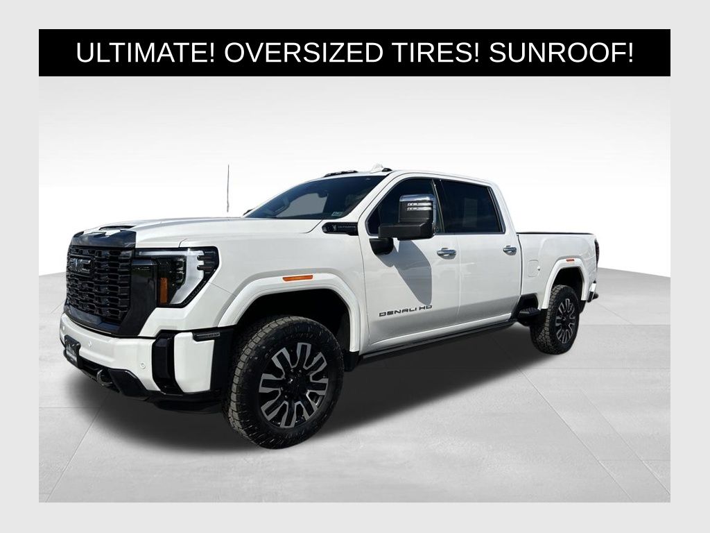 White Frost Tricoat 2024 GMC Sierra 3500HD Denali Ultimate Crew Cab 4WD Pickup Truck Four-Wheel Drive Automatic