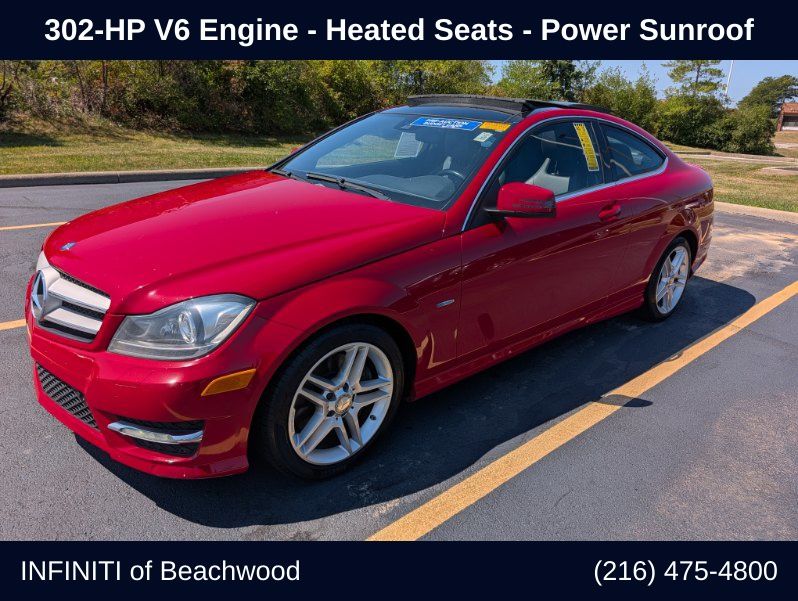 Mars Red 2012 Mercedes-Benz C-Class Coupe All-Wheel Drive 7-Speed Automatic
