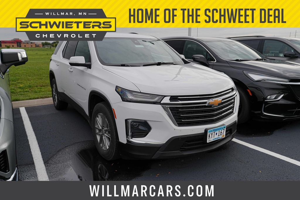 Summit White 2023 Chevrolet Traverse SUV / Crossover Four-Wheel Drive 9-Speed Automatic