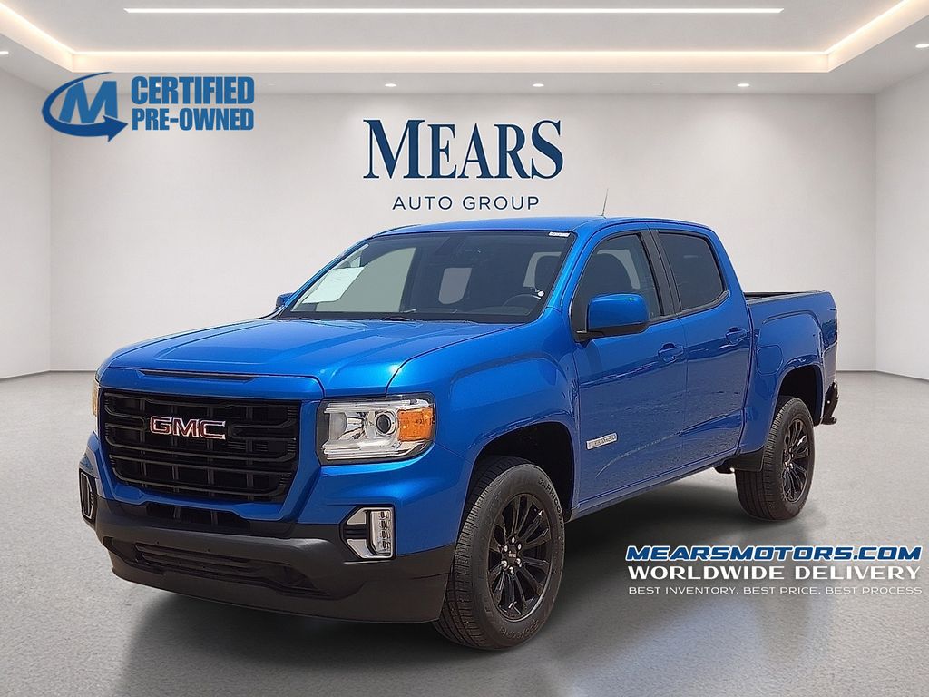 Dynamic Blue Metallic 2022 GMC Canyon Elevation Crew Cab RWD Pickup Truck 4X2 8-Speed Automatic