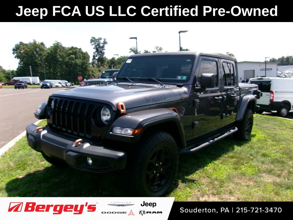 Gray (Granite Crystal Metallic Clearcoat) 2021 Jeep Gladiator Pickup Truck Four-Wheel Drive 8-Speed Automatic