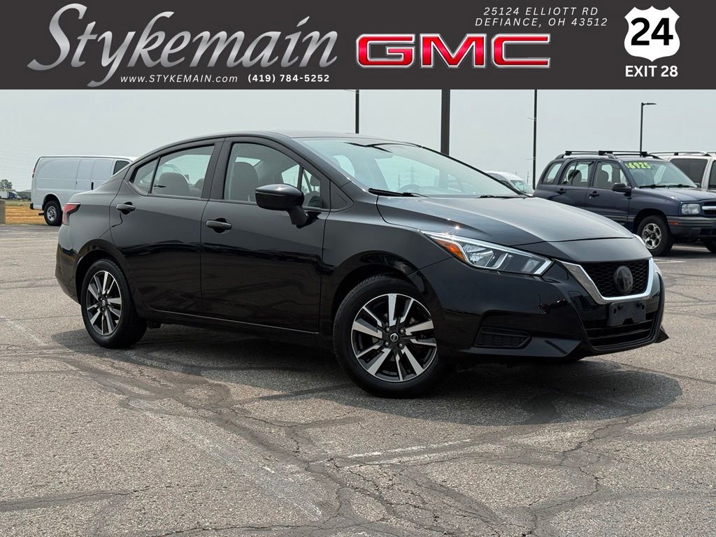 Super Black Metallic 2021 Nissan Versa Sedan Front-Wheel Drive Continuously Variable Transmission