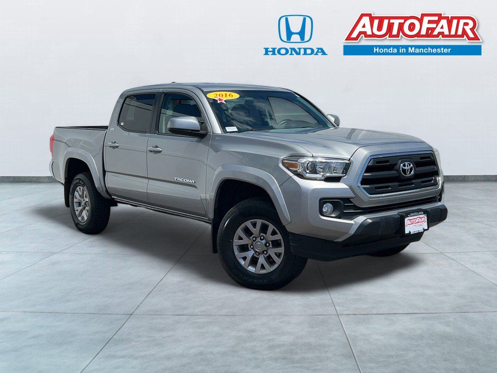 Silver Sky Metallic 2016 Toyota Tacoma Double Cab V6 SR5 4WD Pickup Truck Four-Wheel Drive 6-Speed Automatic