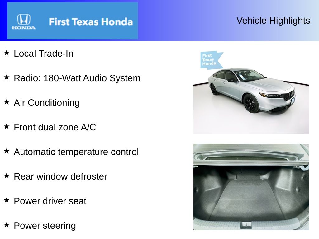 Used Car 2025 Honda Accord  Se For Sale In Austin, Texas