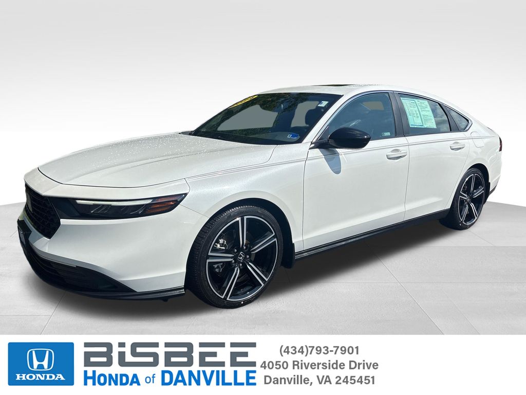 Solar Silver Metallic 2024 Honda Accord Hybrid Sedan Front-Wheel Drive Continuously Variable Transmission