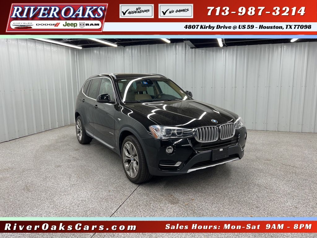 Jet Black 2017 BMW X3 sDrive28i RWD SUV / Crossover Rear-Wheel Drive 8-Speed Automatic