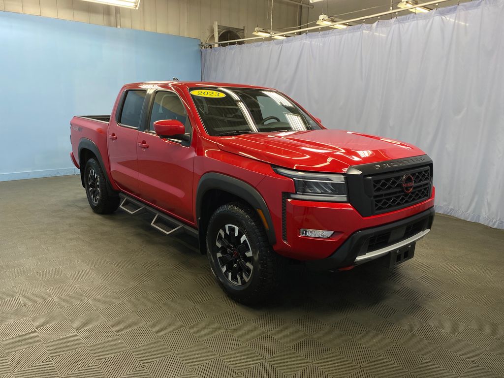 Red Alert 2023 Nissan Frontier Pickup Truck Four-Wheel Drive 9-Speed Automatic