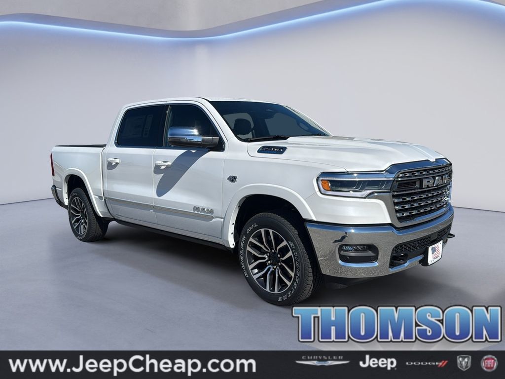 Ivory White Tri-Coat Pearlcoat 2026 RAM 1500 Pickup Truck Four-Wheel Drive 8-Speed Automatic