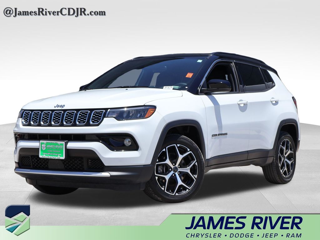Bright White Clearcoat 2025 Jeep Compass Limited 4WD SUV / Crossover Four-Wheel Drive 8-Speed Automatic