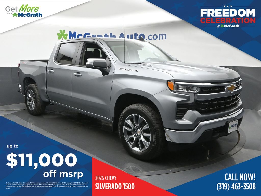 Sterling Gray Metallic 2026 Chevrolet Silverado 1500 Pickup Truck Four-Wheel Drive Automatic