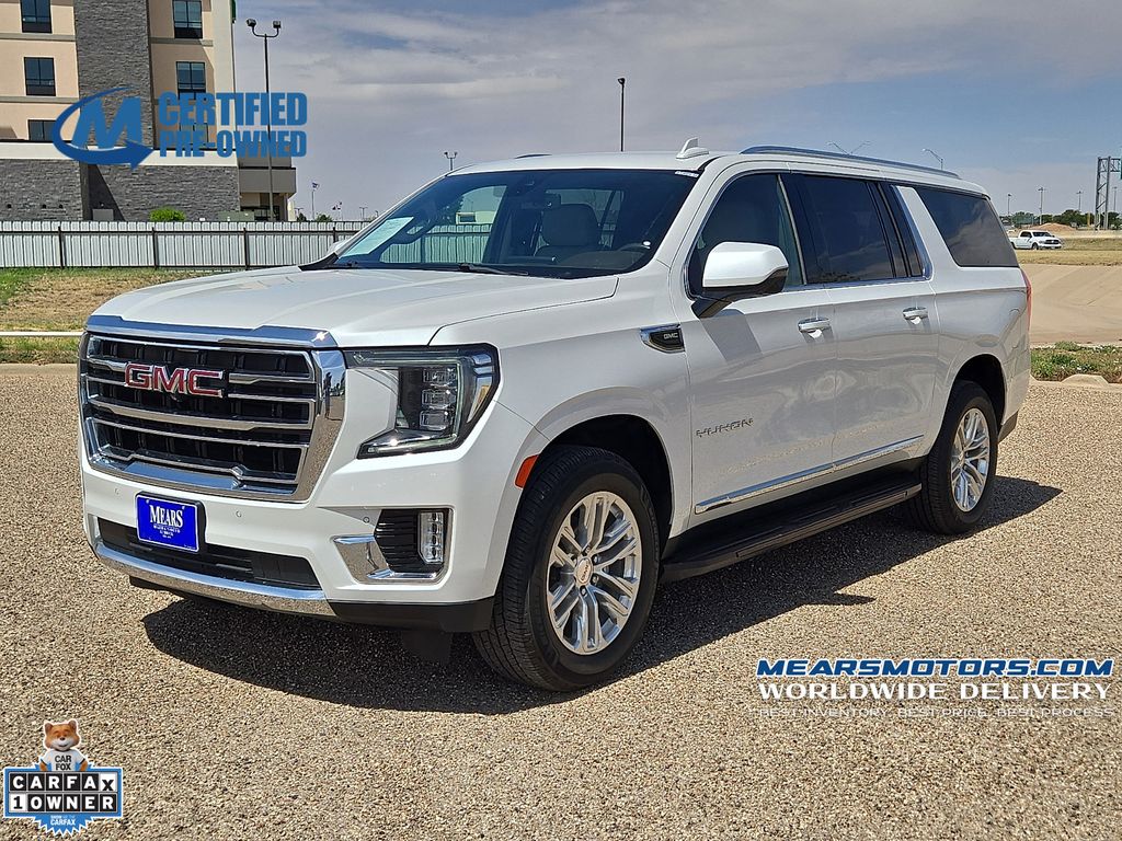 White Frost Tricoat 2022 GMC Yukon XL SLT 4WD SUV / Crossover Four-Wheel Drive