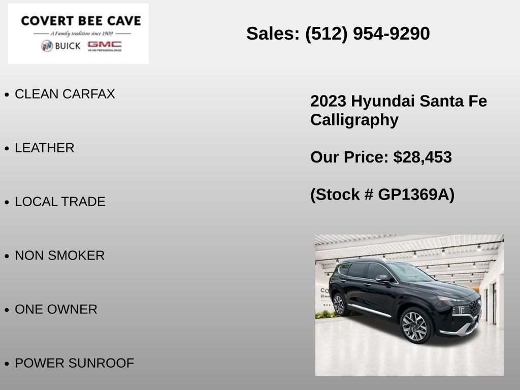 Used Car 2023 Hyundai Santa Fe  Calligraphy For Sale Under $30,000 In Austin, Texas