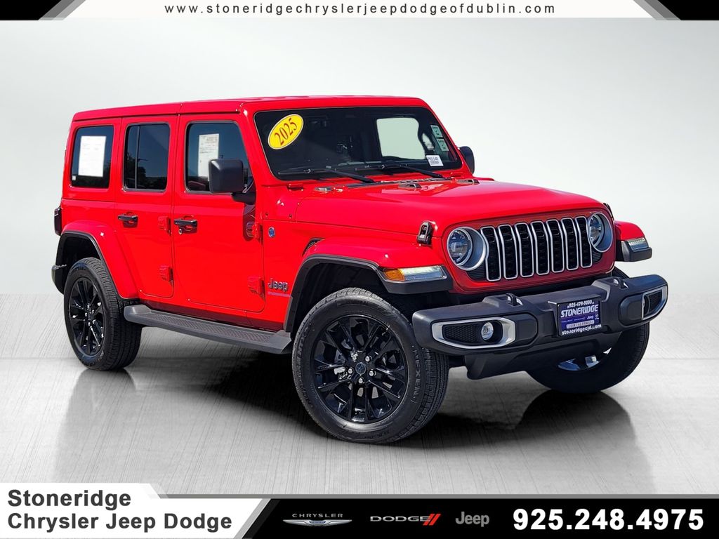 Firecracker Red Clearcoat 2025 Jeep Wrangler 4xe Sahara 4WD SUV / Crossover Four-Wheel Drive 8-Speed Automatic