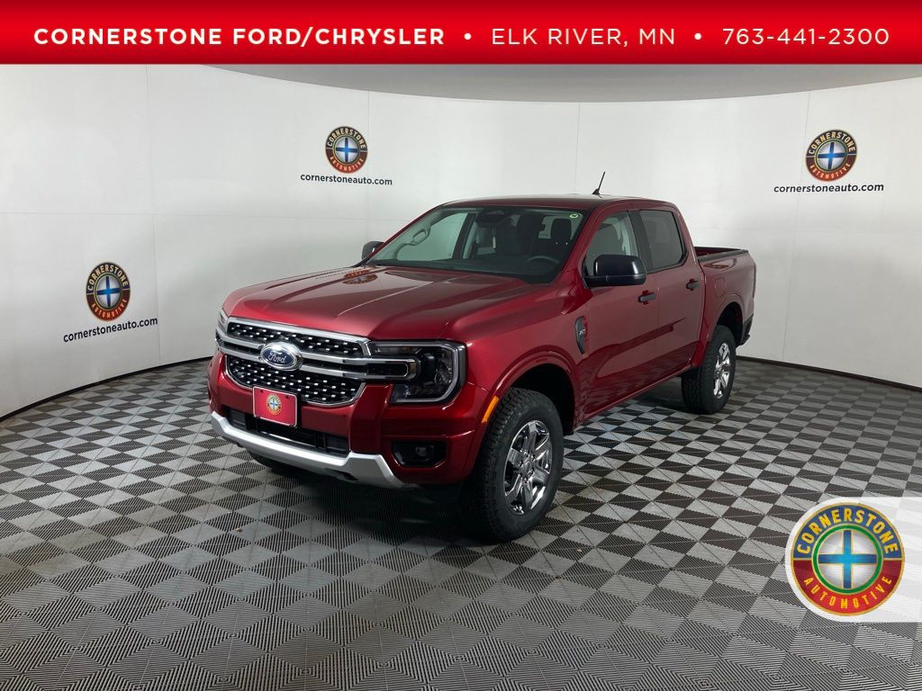 Ruby Red Metallic Tinted Clearcoat 2025 Ford Ranger XLT SuperCrew 4WD Pickup Truck Four-Wheel Drive Automatic