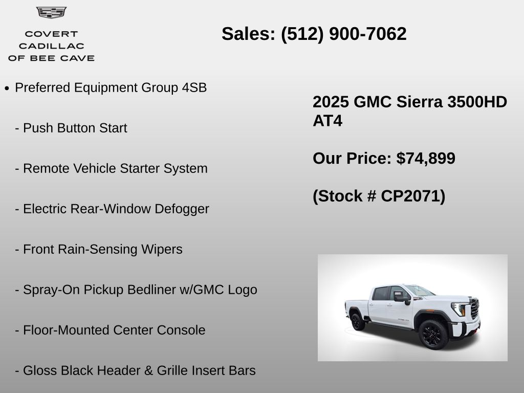 Used Car 2025 Gmc Sierra 3500hd  At4 For Sale Under $80,000 In Austin, Texas