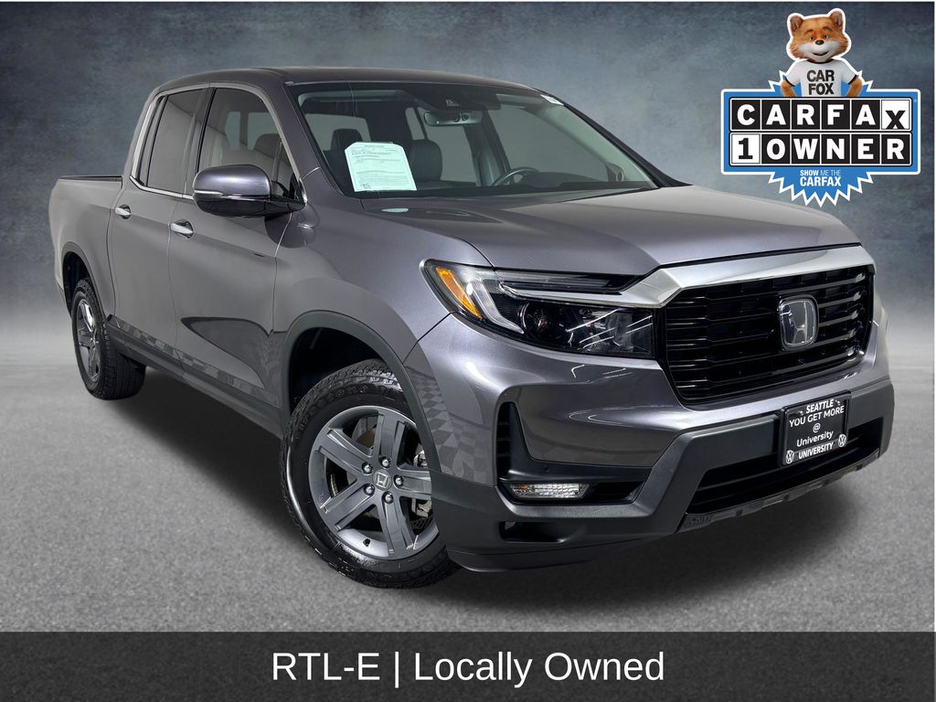 Gray (Modern Steel Metallic) 2021 Honda Ridgeline Pickup Truck All-Wheel Drive 9-Speed Automatic