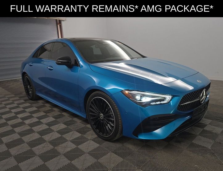 Blue 2025 Mercedes-Benz CLA Coupe All-Wheel Drive 8-Speed Dual Clutch
