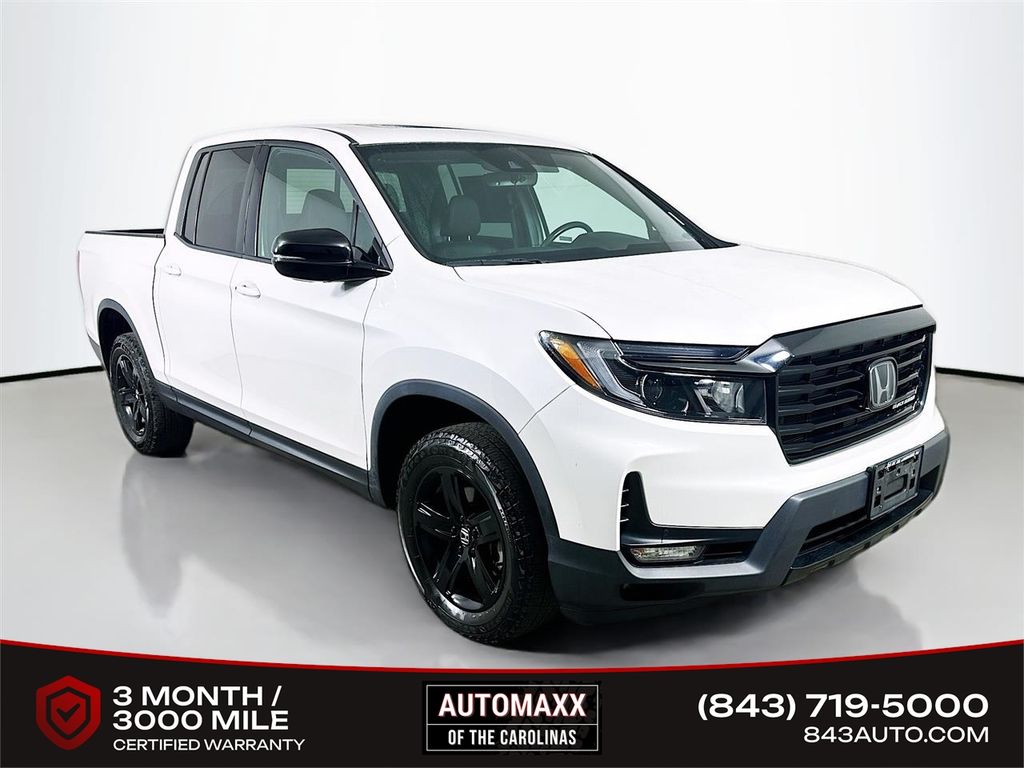 White 2023 Honda Ridgeline Black Edition AWD Pickup Truck All-Wheel Drive 9-Speed Automatic