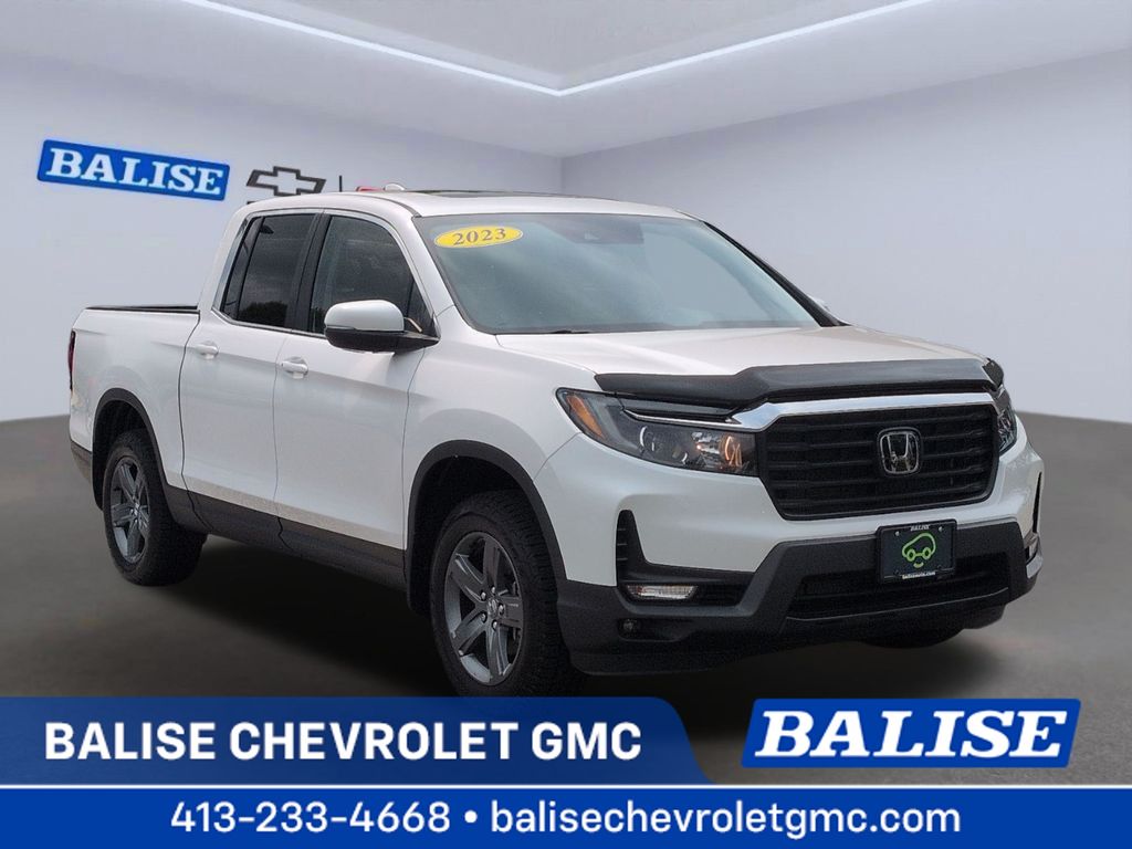 White 2023 Honda Ridgeline Pickup Truck All-Wheel Drive 9-Speed Automatic