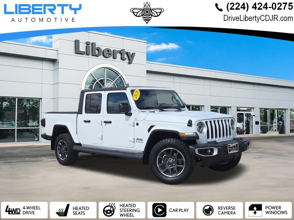 Bright White Clearcoat 2020 Jeep Gladiator Overland Crew Cab 4WD Pickup Truck Four-Wheel Drive 8-Speed Automatic