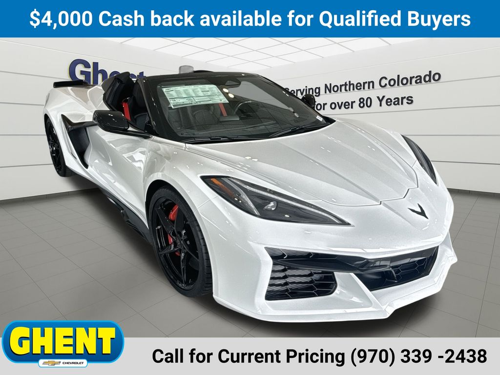 Arctic White 2025 Chevrolet Corvette E-Ray Convertible AWD with 3LZ Convertible All-Wheel Drive 8-Speed Dual Clutch