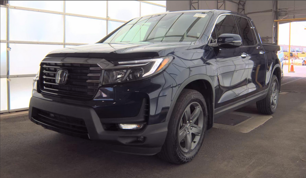 Black (Obsidian Blue Pearl) 2023 Honda Ridgeline Pickup Truck All-Wheel Drive 9-Speed Automatic