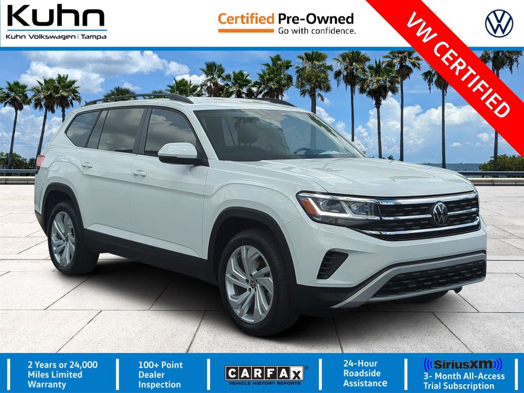 Pure White 2023 Volkswagen Atlas V6 SE FWD with Technology SUV / Crossover Front-Wheel Drive 8-Speed Automatic
