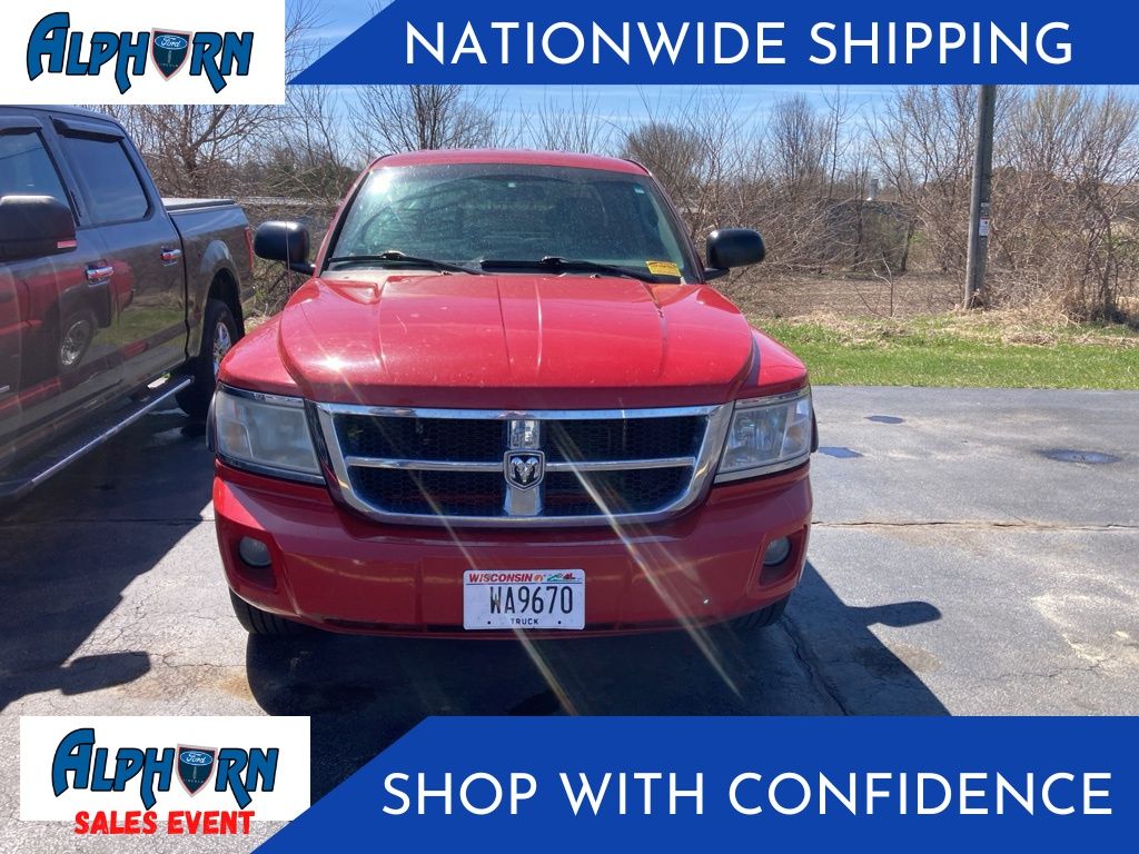 Flame Red Clearcoat 2008 Dodge Dakota SLT Crew Cab 4WD Pickup Truck Four-Wheel Drive 4-Speed Automatic