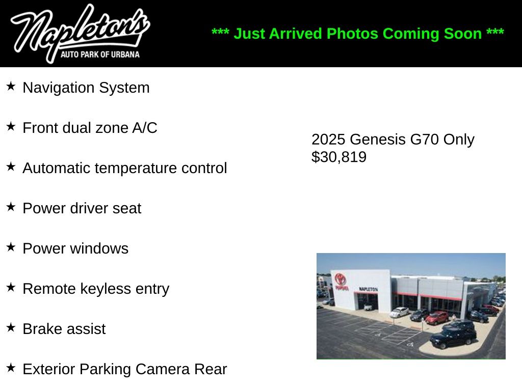 2025 Genesis G70 2.5T Standard RWD