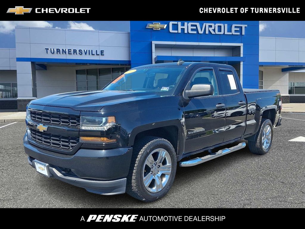 Black 2017 Chevrolet Silverado 1500 Custom Double Cab 4WD Pickup Truck Four-Wheel Drive 6-Speed Automatic Overdrive
