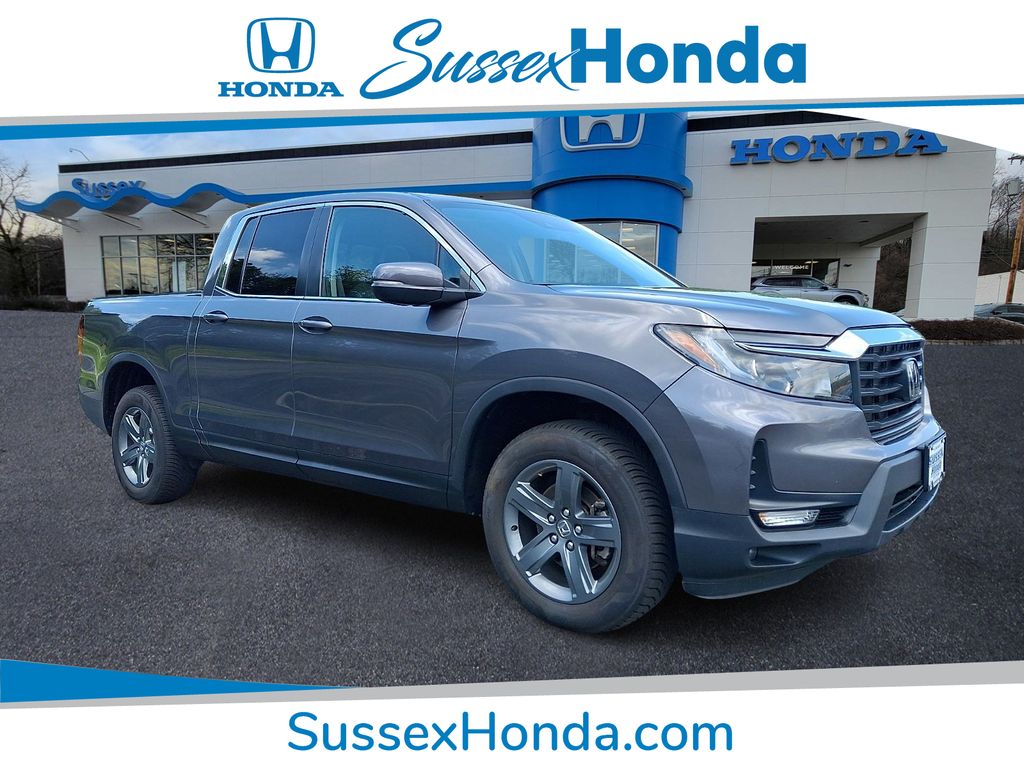 Gray (Modern Steel Metallic) 2023 Honda Ridgeline RTL AWD Pickup Truck All-Wheel Drive 9-Speed Automatic
