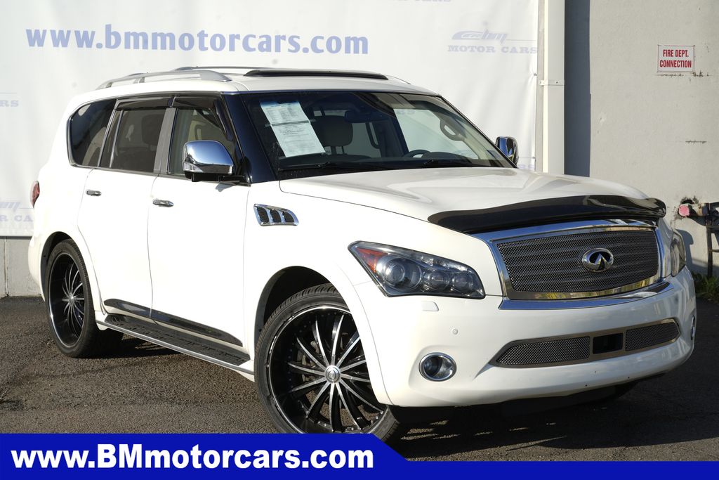 Moonlight White 2012 INFINITI QX56 4WD SUV / Crossover Four-Wheel Drive 7-Speed Automatic
