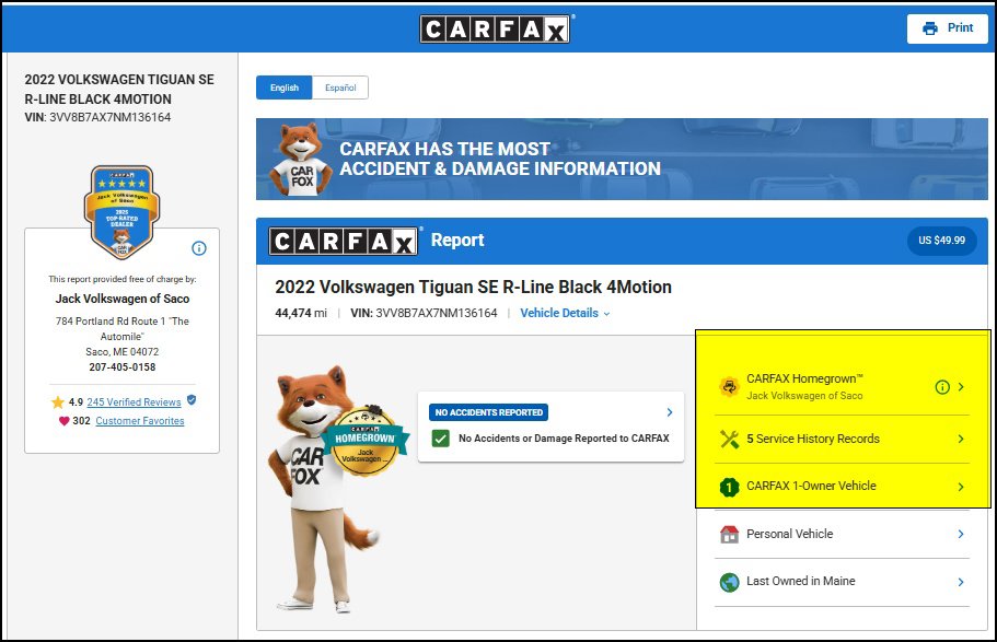 Used 2022 Volkswagen Tiguan SUV