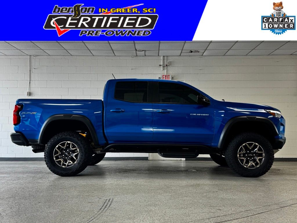 Glacier Blue Metallic 2023 Chevrolet Colorado Pickup Truck Four-Wheel Drive 8-Speed Automatic