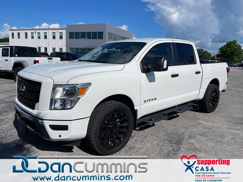 Glacier White 2024 Nissan Titan Pickup Truck Four-Wheel Drive 9-Speed Automatic